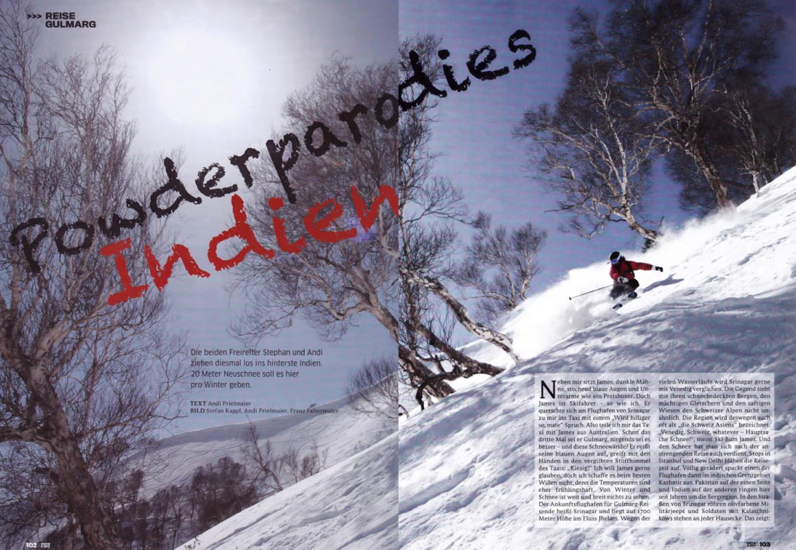 Chiemgau Studio Veröffentlichung Sportfotograf Franz Faltermaier, Gulmarg/ Kashmir, Ski, Freeride